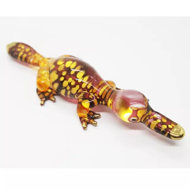 Platypus Blown Dot Gold Glass Blowing Art Figurines Animals Decor Souvenir