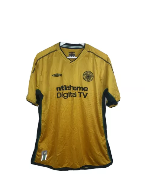 Original Celtic Glasgow 2002/2003 Umbro Vintage Away Shirt Yellow Large