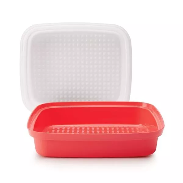 Large Orange Tupperware Marinade Container Meat Keeper 