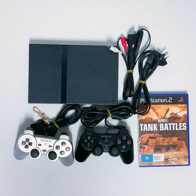 SONY PLAYSTATION 2 PS2 Slim Genuine + Cables + Controller + Game
