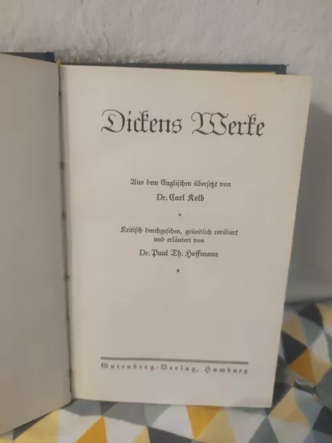 Dickens Werke (in 12 Bänden) Dr. Carl Kolb und Charles Dickens: