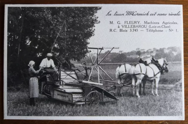 LIEUSE McCORMICK CARTE POSTALE CPA Ancienne Mac Cormick Agriculture Tracteur