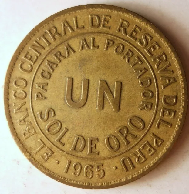 1965 Peru Sol - Rare Collectible Peru Trash Coin #B