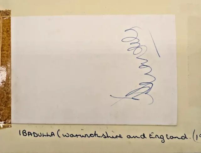 Billy Ibadulla Pakistan and Warwickshire Cricketer and Sylvia Eaves Autograph