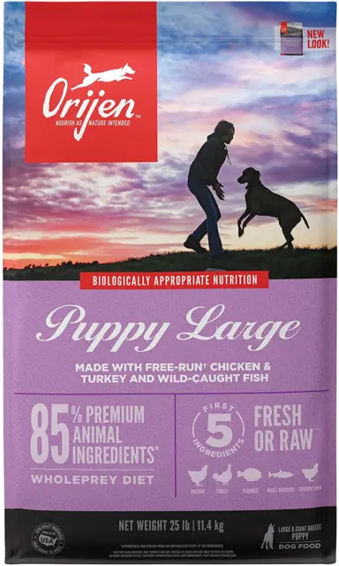 ORIJEN Puppy Large Grain Free High Protein Fresh & Raw Animal Ingredients Dry Do