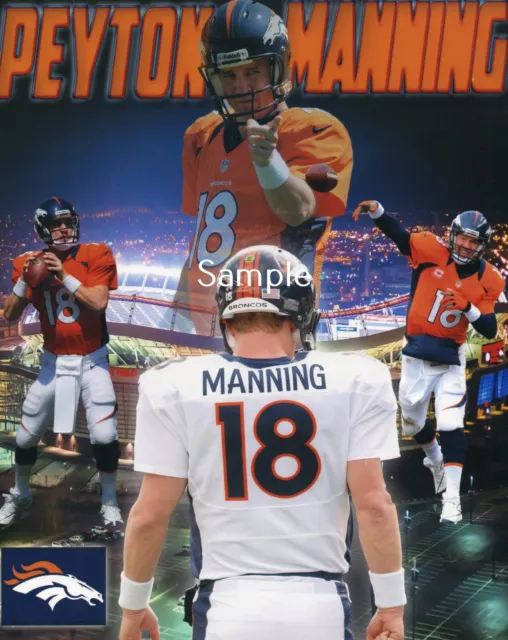 Peyton Manning Denver Broncos Football Photo Poster Collage 8x10 PM5
