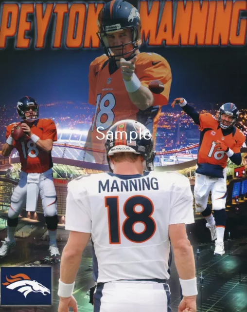 Peyton Manning Denver Broncos Football Photo Poster Collage 8x10 PM5 Peyton Manning Denver Broncos Football Photo Poster Collage 8x10 PM5