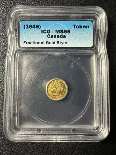 1849 $1 British Columbia Gold Gem BU ICG-65 Token