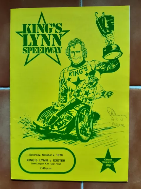 KING'S LYNN vs EXETER SPEEDWAY PROGRAMME 07/10/1978 (VERY GOOD CONDITION)