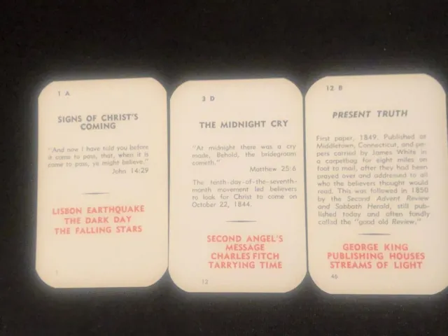 Vintage 1964 Denominational History Game Cards Box Set Biblical, religion    c