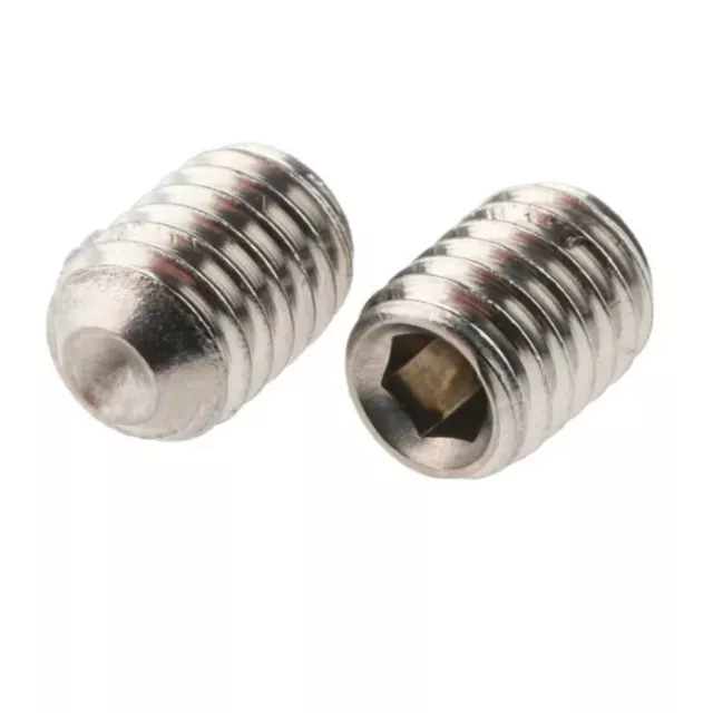 M3 M4 M5 M6 Grub Screws cup plain stainless steel, DIN 914. Pack of 10