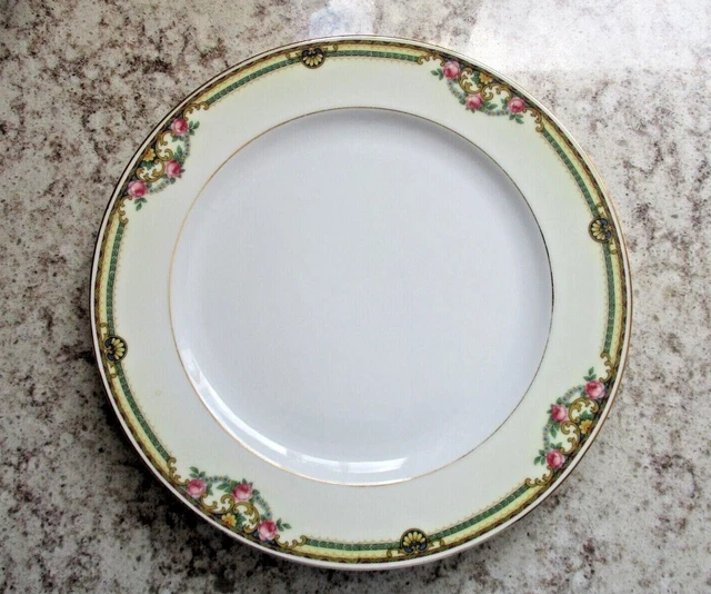 Eschenbach Bavaria H&W Gloria 1 Dinner Plate 10" Porcelain China Gold Rim Floral