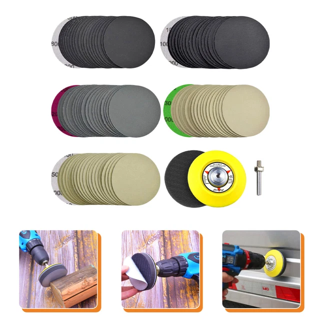Set Disco Supporto Per Trapano Autoadesivo 1 Pezzo – 3-7 Pollici (180 Mm) Con Asta, Per Carta Vetrata, Lucidatura Elettrica, Levigatura Materiali Vari - 2