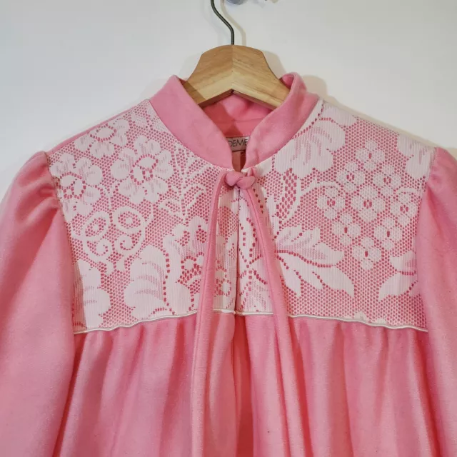 Vandemere  Robe Housecoat Gown VTG Pink Zip Small S Sleepwear Granny Core 3