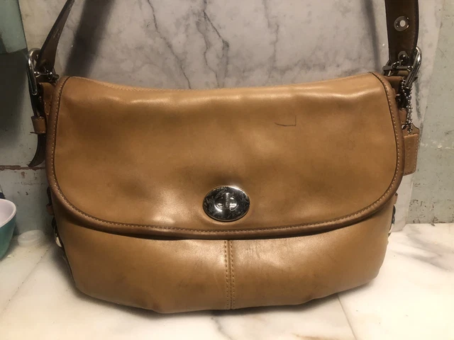 Coach Legacy F15170 Tan  Leather Shoulder Bag / Crossbody Adj. Strap
