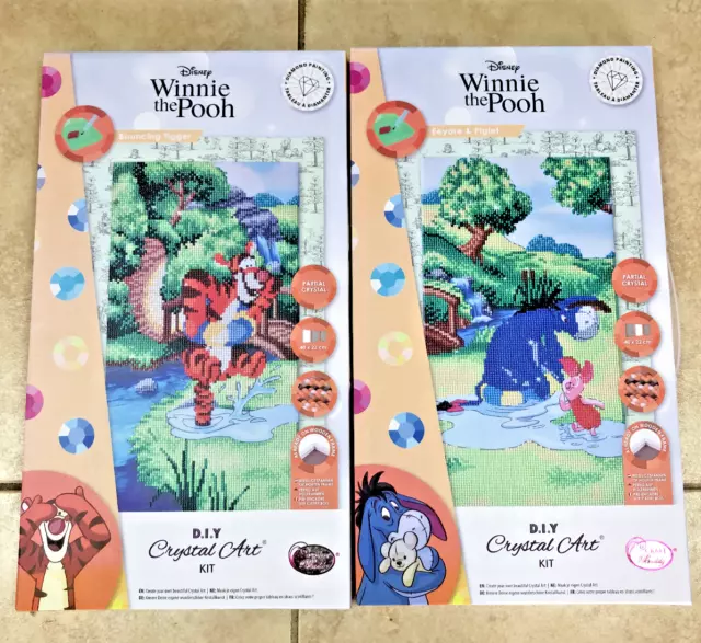 Job Lot of Disney Winnie the Pooh Pre-Framed Crystal Art Kits
