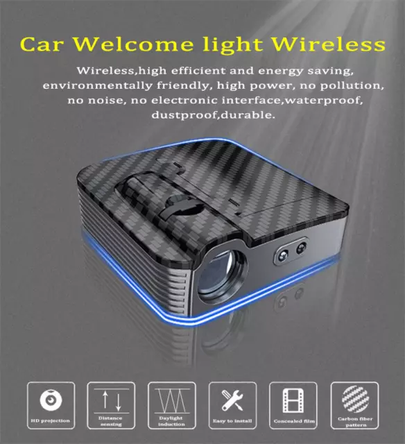 2pc Car Door LED Welcome Light Projector Shadow Courtesy Laser Lamp For All Cars 3