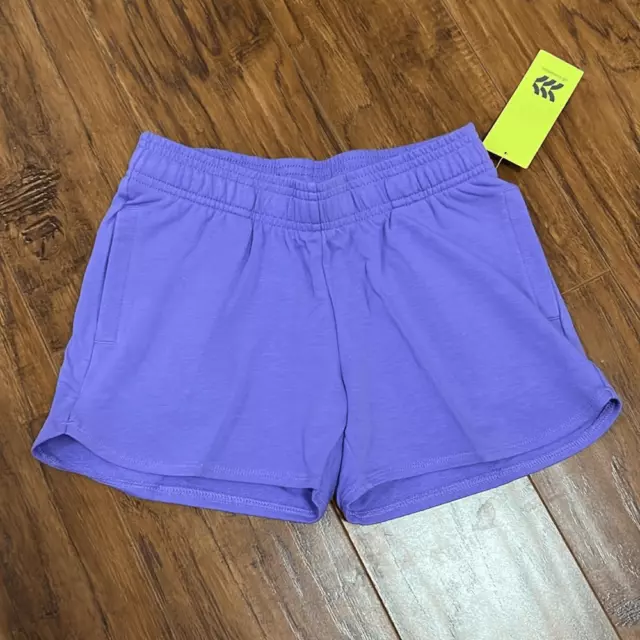 All In Motion Size Medium PURPLE Girl’s Soft Cotton Shorts Activewear Workout