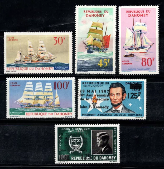 Dahomey 1967 Mi. 309-314 Postfrisch 100% Flugpost Schiffe, Kennedy, Lincoln