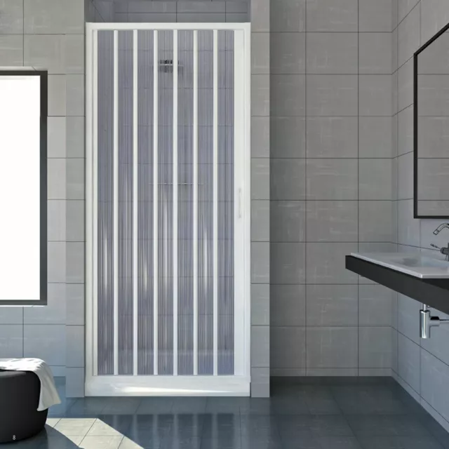 Caja Ducha Cabina Ducha A Fuelle 1 Anta Lado Pared PVC CM 120-140 x 185H