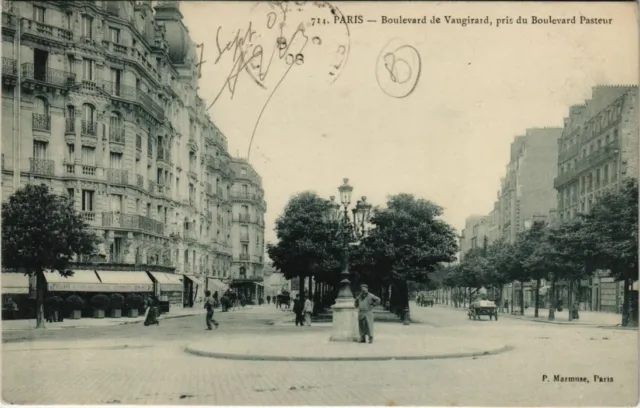 CPA PARIS 15e Boulevard de Vaugirard, pris du Boulevard Pasteur (65785)