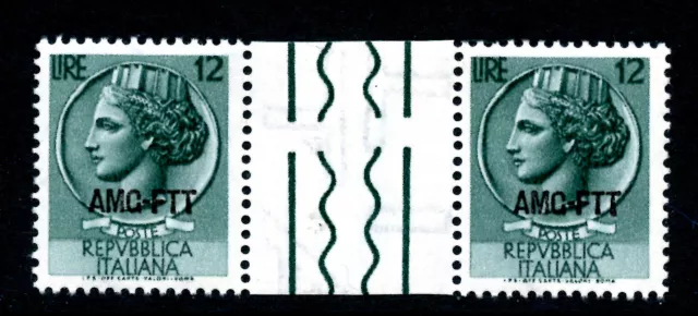 Italy-Trieste 172, 1953-54 "Italia," Gutter Pair, Mint, Vlh, No Remnant(It073)