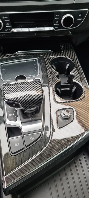 Kohlefaser Gangschaltung Panel Rahmen Aufkleber für Audi Q7 SQ7 4M 2016-2019 01