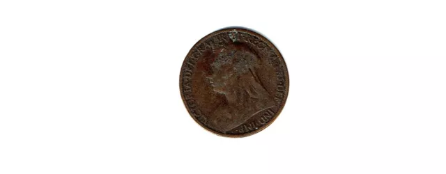 1897 GREAT BRITAIN One Penny QUEEN VICTORIA Bronze KM # 790 Circ