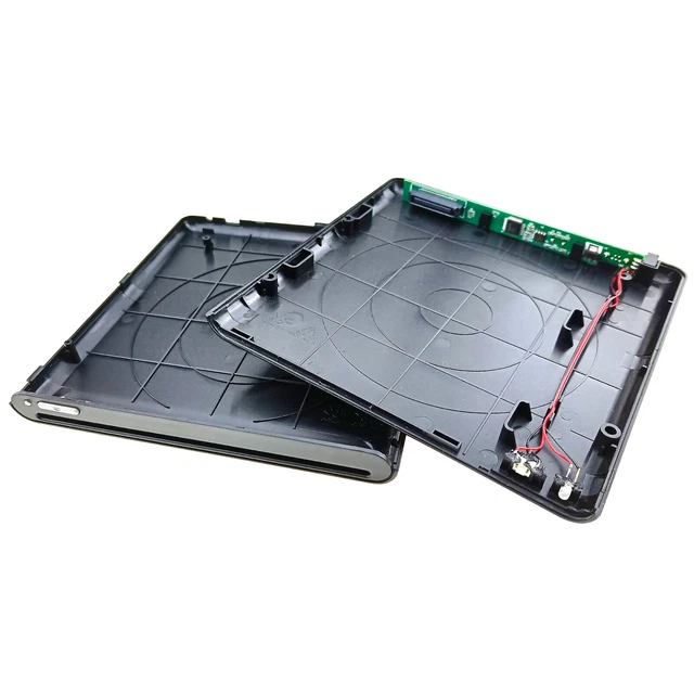 12.7mm IDE Slot Load DVD Enclosure External USB Burner Drive Casing Button Eject