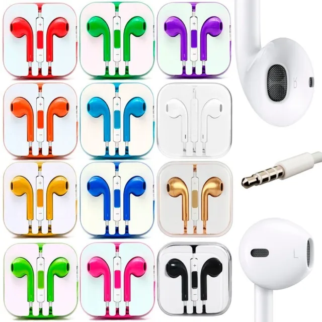 Color Headphones Earphones For Ear Pods With Mic HTC Sony Samsung S 6 p&p