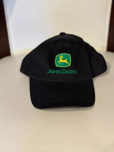 NWOT John Deere Black Cap / Hat Adjustable