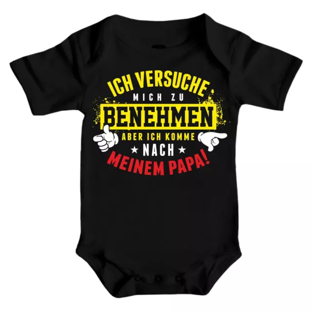 Baby Body Strampler kurz Ich komme nach meinem Papa Spruch Geschenk 62 bis 92 cm