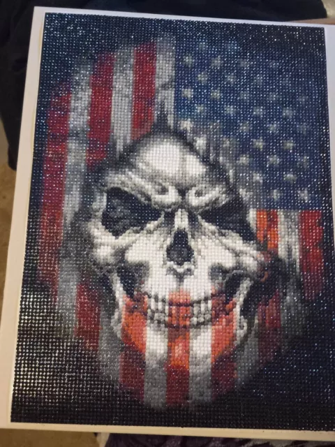 USA hooded skull Diamond Art 30x40cm