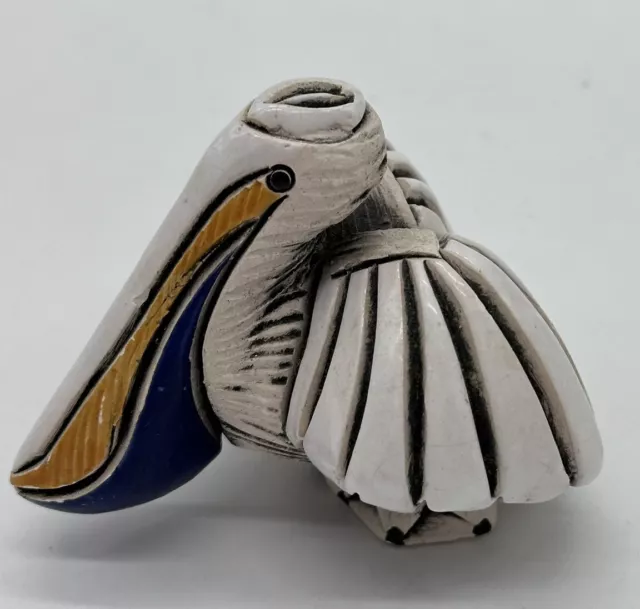 Artesania Rinconada Uruguay Carved Pelican Ceramic Pottery Figurine Vintage