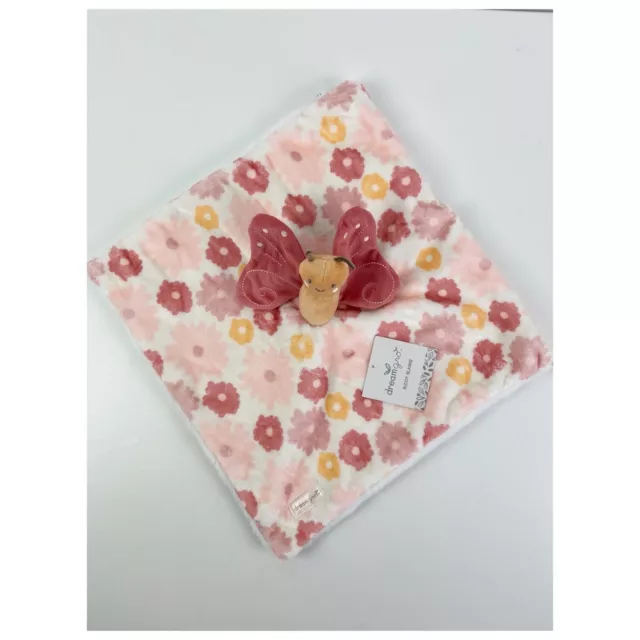 Dream Gro Butterfly Baby Security Blanket Buddy Blankie Plush Lovey Floral Pink