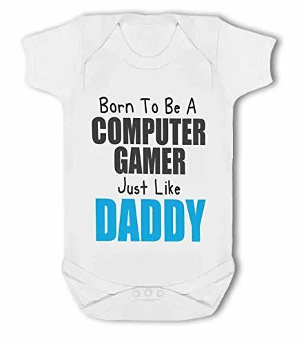 Born to be a Computer Gamer just like Daddy - Baby Vest by BWW Print Ltd