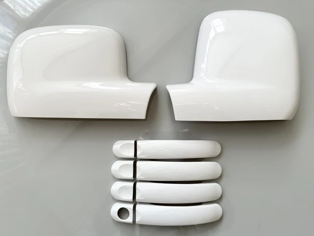 Gloss White Wing Mirror 4 Door Handle Covers Fits Vw Caddy 2003-20 Mk3 Mk4 Maxi