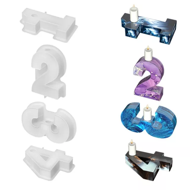 Stampi per candele resina gesso stampi in resina supporto candele numero stampo in silicone