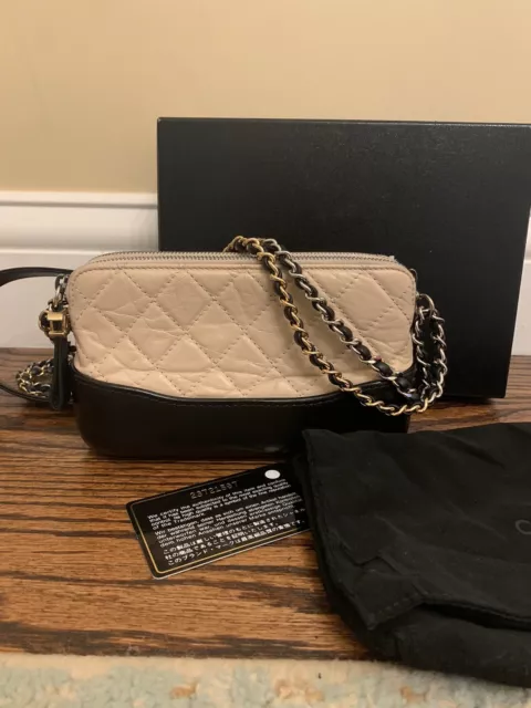 AUTHENTIC CHANEL GABRIELLE Quilted Double Zip Wallet on a Chain