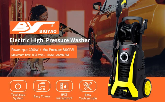 Auto Car High Pressure Washer 360 Degree Rotating Nozzle Spray 3600PSI Spray Hea