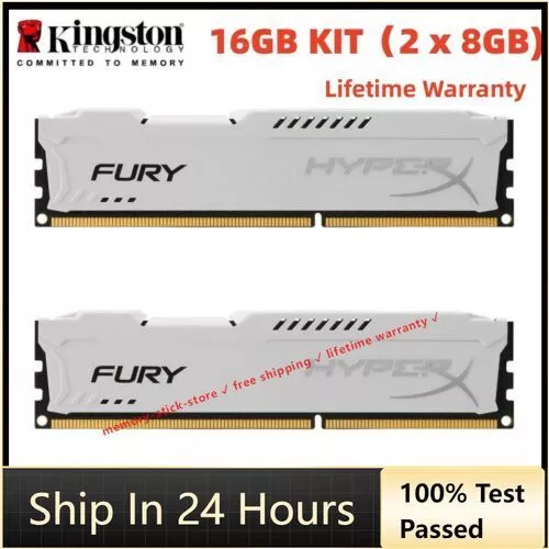 KINGSTON HyperX FURY DDR3 16GB 2x 8GB 1866 MHz PC3-14900 Desktop RAM Memory DIMM