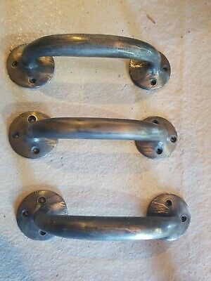 3-Heavy Ant. Style Solid Brass Lg Gate Cabinet Trunk Chest Door Handles 7" #M32
