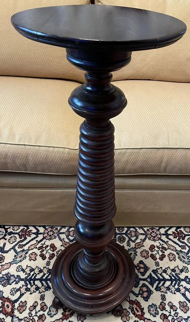 Mahogany Pedestal Plant Stand Urn Planter Display Table 19th C #2