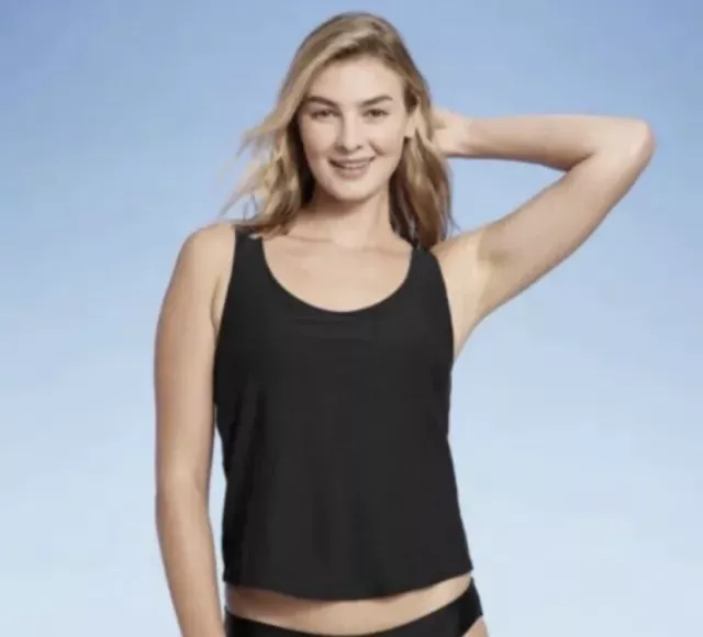 Women's Tie Back Tankini Top - Kona Sol - Black - Sz M (M-26)