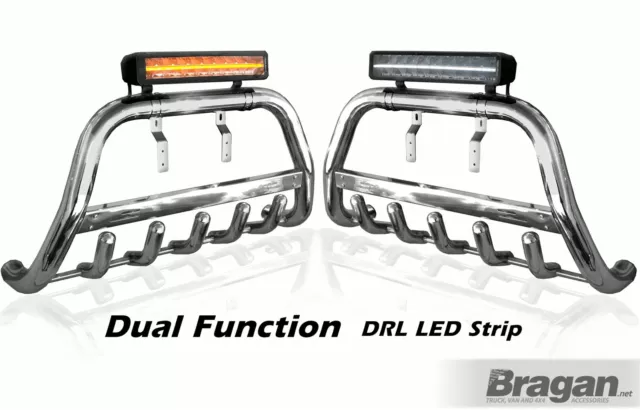 Bull Bar A Bar + LED Light Bar - Detachable Logo To Fit Isuzu D-Max 2012 - 2016