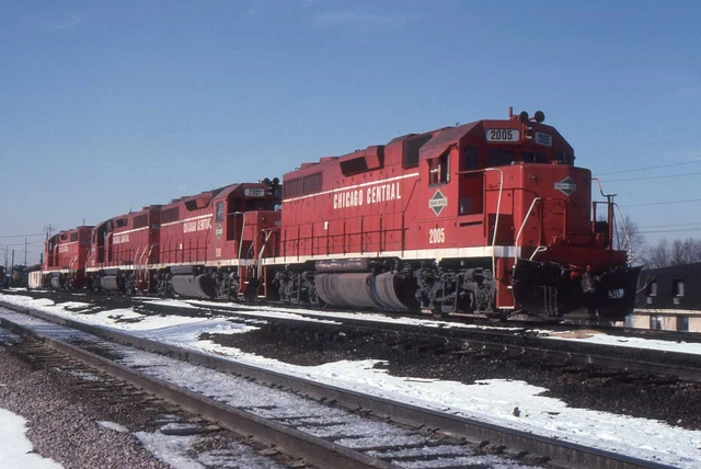 Chicago Central EMD GP38 2005 original kodachrome slide slides in 1995