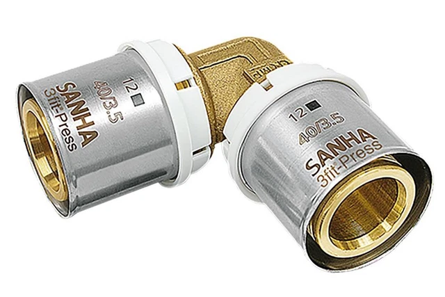 TUYAU RACCORD D'ALUMINIUM Emmanchement Régulier SANHA 90° Angle 26 X 3 ...