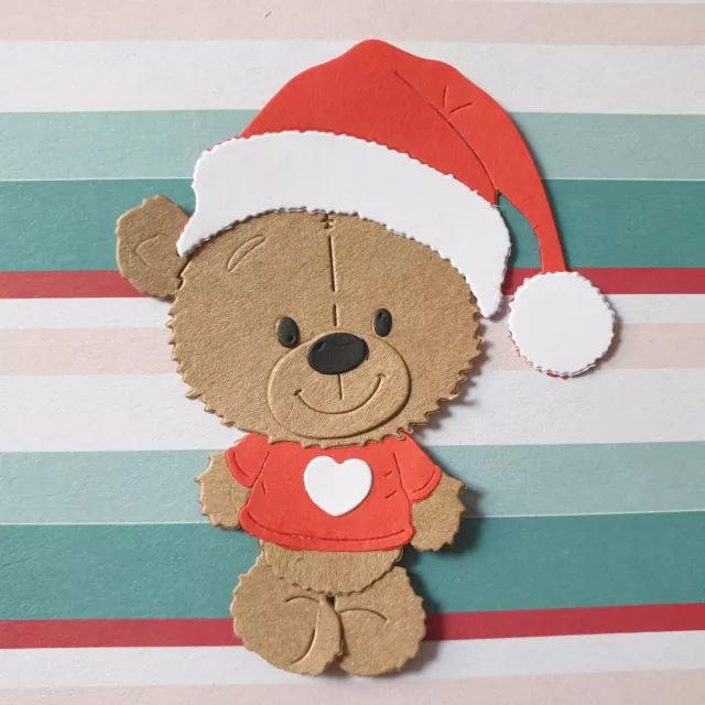 4 Christmas  die cut Teddy Bear shapes for card making,scrapbook,etc