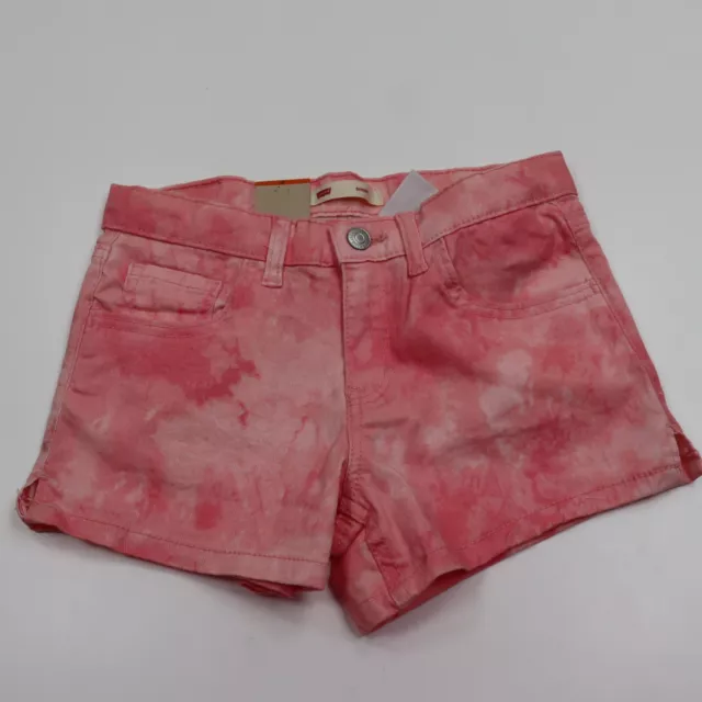 Levi's Girls Pink Youth Tie Dye Shorts 12 New Adjustable Waistband Stretch