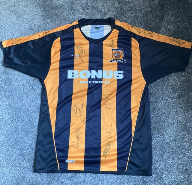 Squad Signed 06/07 Hull City FC Football Shirt Size L Diadora Authentic